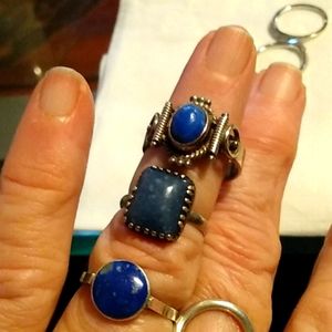 Lapis, sterling silver rings